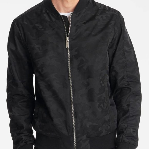 Karl Lagerfeld Other - Karl Lagerfeld *Paris Black Camo Bomber Jacket *Lg